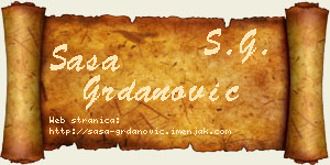 Saša Grdanović vizit kartica